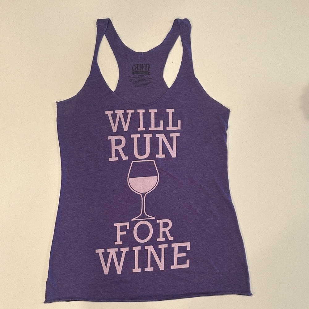 Purple Tank Top with Cheeky Wine Phrase